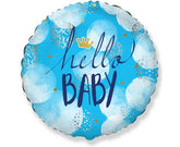 Μπαλόνι Foil Hello Baby Boy  / 46 εκ Φουσκωμένο με Ήλιο